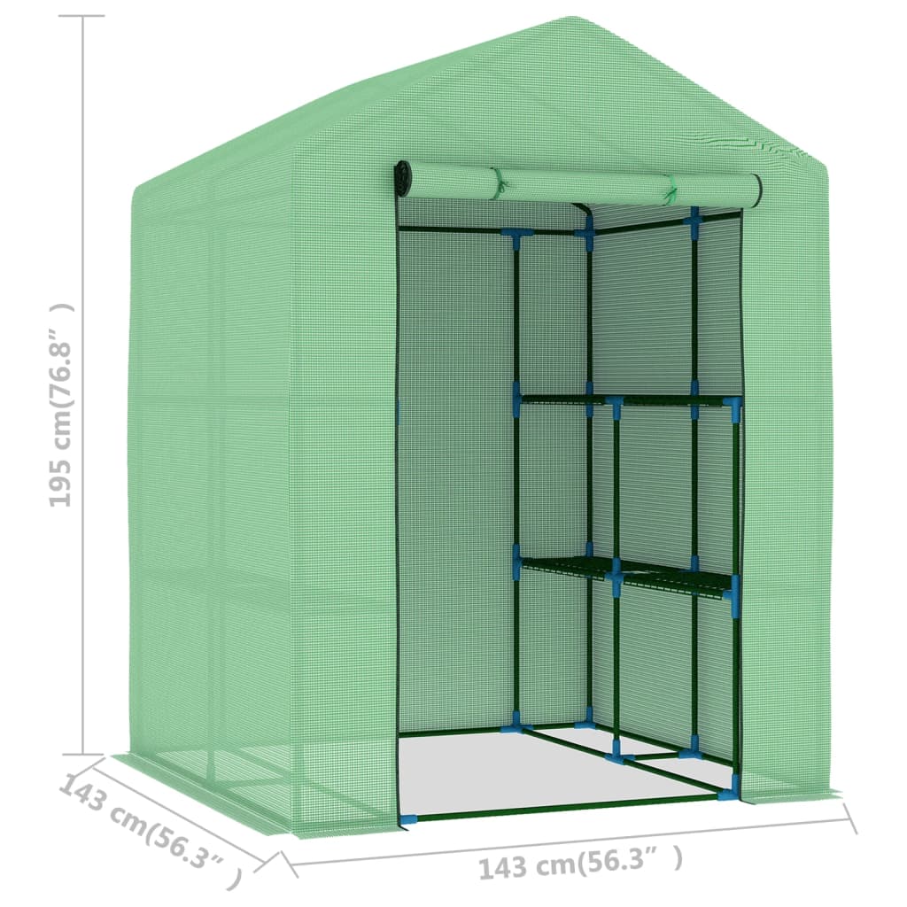 8719883796284_g_en_hd_8 vidaXL Greenhouse with Shelves Steel 143x143x195 cm - Image 10