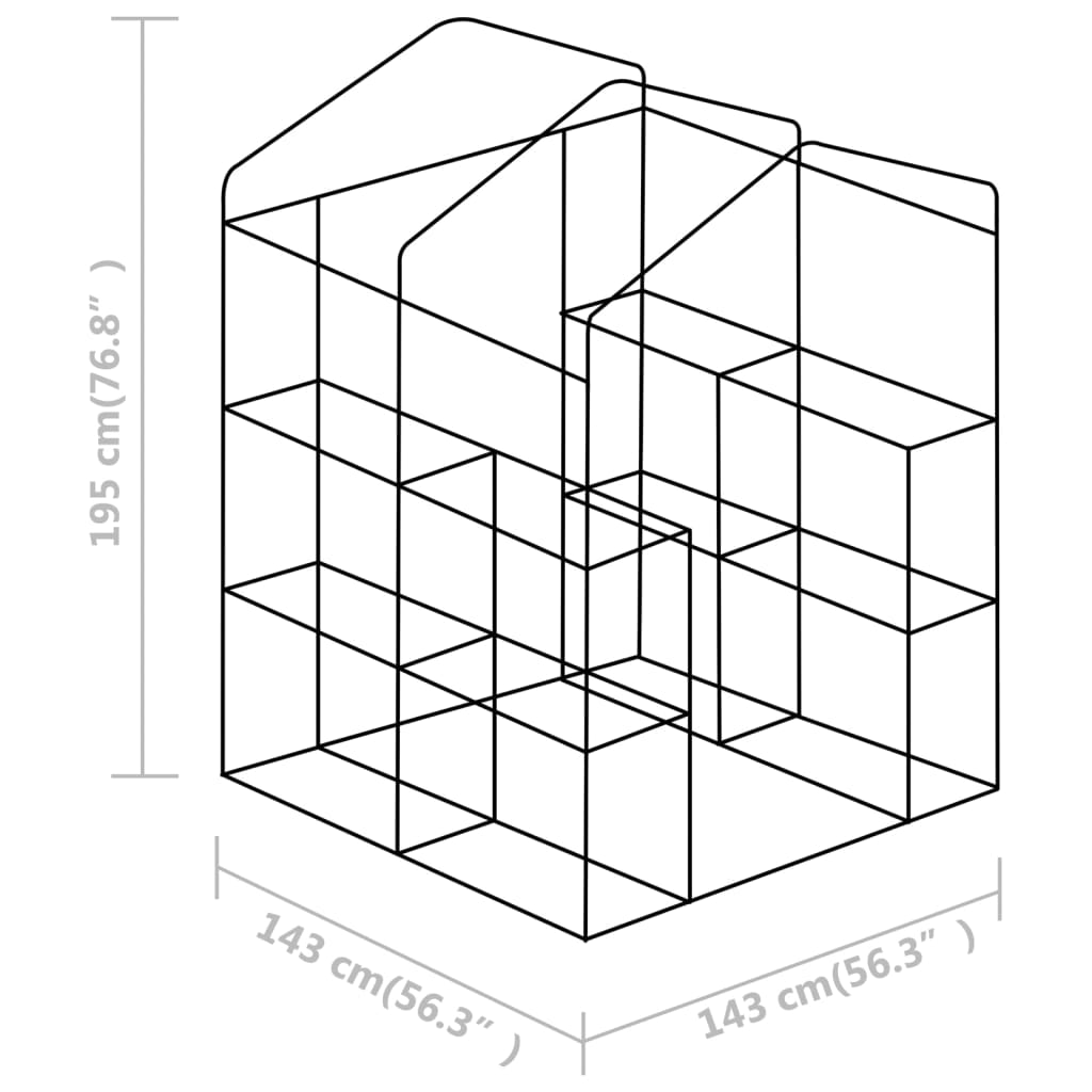 8719883796284_g_en_hd_9 vidaXL Greenhouse with Shelves Steel 143x143x195 cm - Image 11