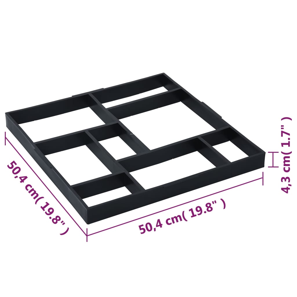8719883796437_g_en_hd_5 vidaXL Pavement Moulds 2 pcs 50.4x50.4x4.3 cm Plastic - Image 6