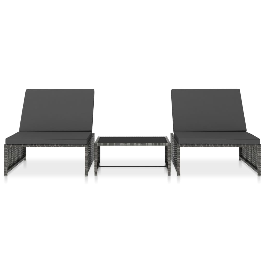 8719883796673_g_en_hd_1 vidaXL Reclining Garden Chairs 2 pcs with Table Grey Poly Rattan - Image 2