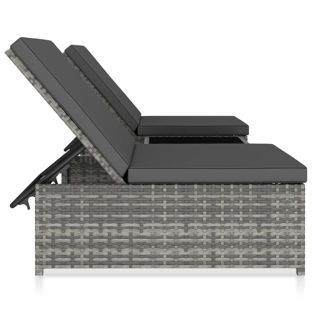 8719883796673_g_en_hd_2 vidaXL Reclining Garden Chairs 2 pcs with Table Grey Poly Rattan - Image 3