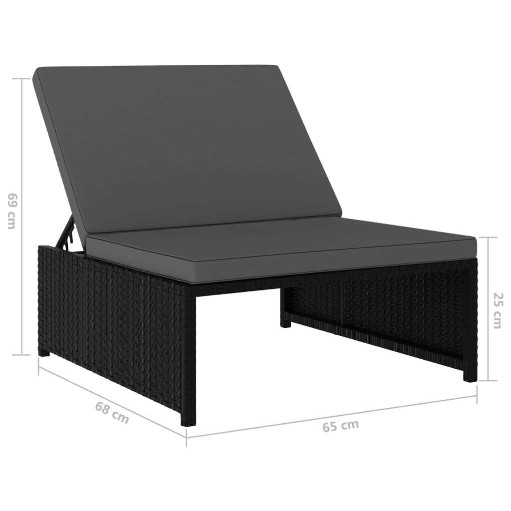 8719883796680_g_en_hd_10 vidaXL Reclining Garden Chairs 2 pcs with Table Black Poly Rattan - Image 11