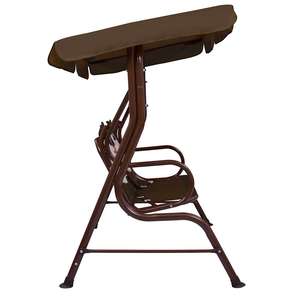 8719883798202_g_en_hd_2 vidaXL Kids Swing Bench Brown 115x75x110 cm Fabric - Image 3