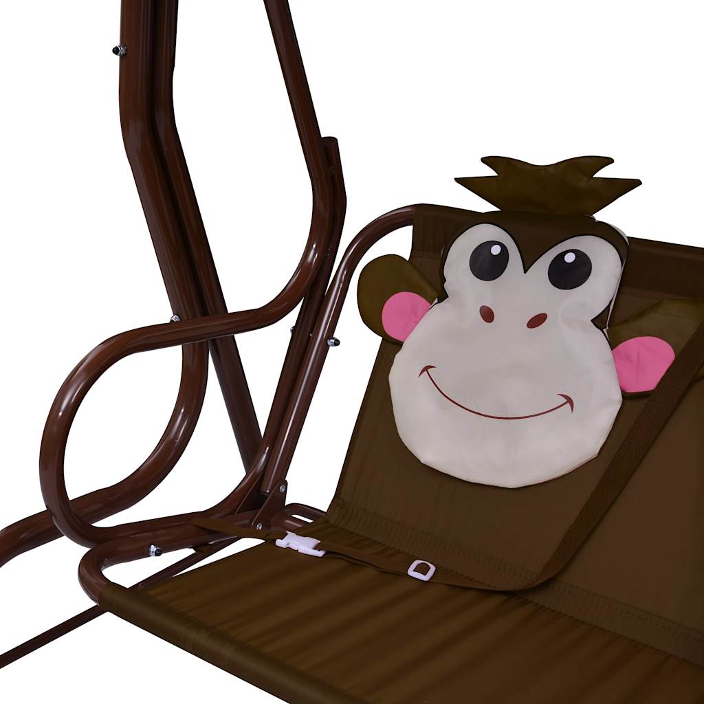 8719883798202_g_en_hd_5 vidaXL Kids Swing Bench Brown 115x75x110 cm Fabric - Image 6