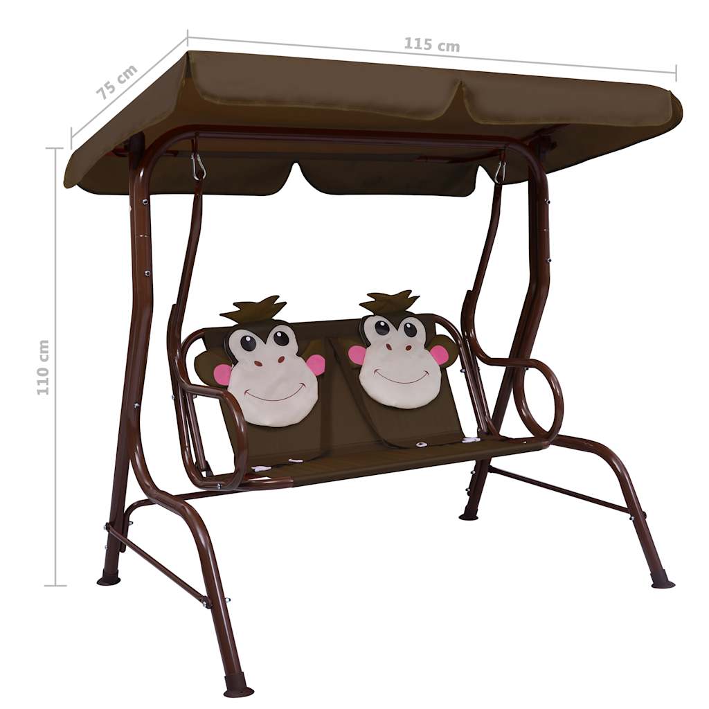 8719883798202_g_en_hd_6 vidaXL Kids Swing Bench Brown 115x75x110 cm Fabric - Image 7