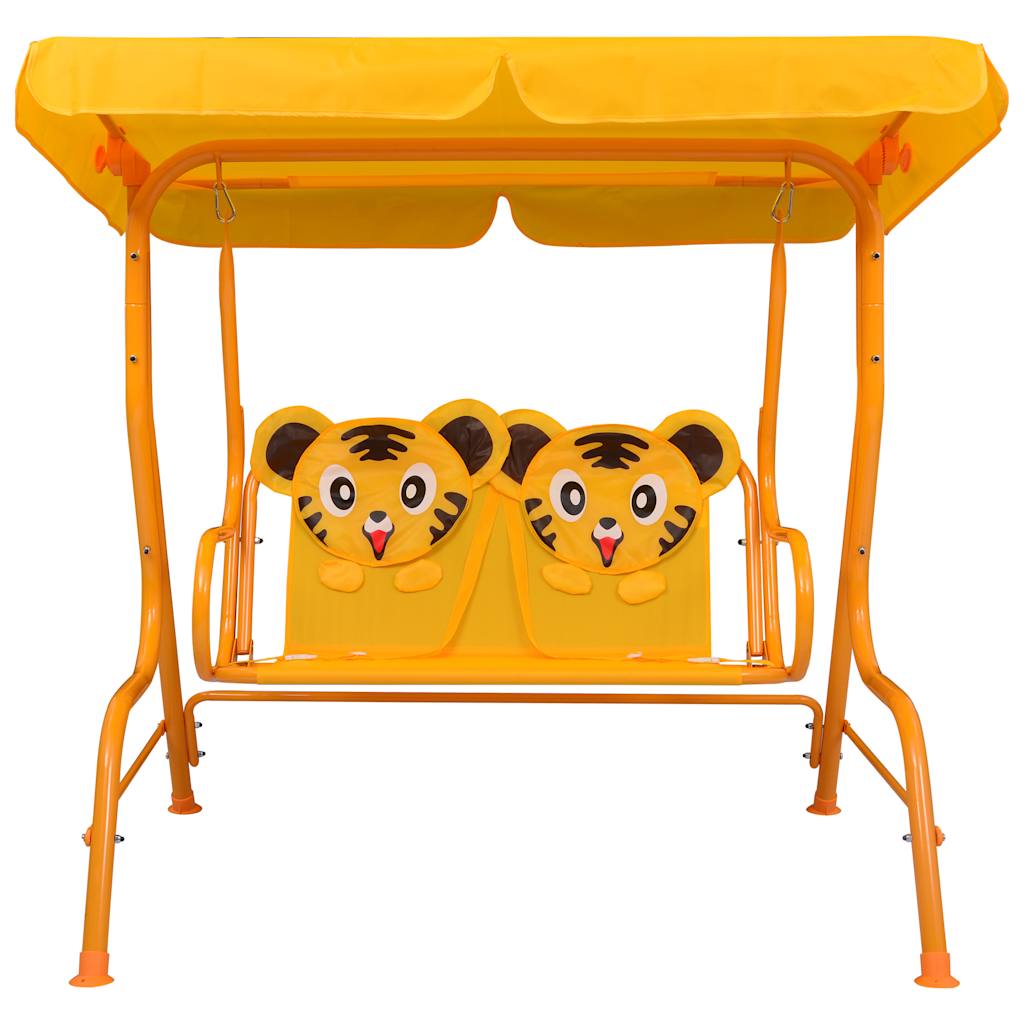 8719883798219_g_en_hd_1 vidaXL Kids Swing Bench Yellow 115x75x110 cm Fabric - Image 2