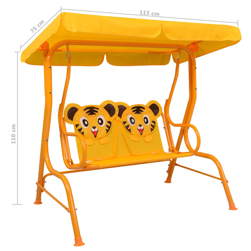 8719883798219_g_en_hd_6 vidaXL Kids Swing Bench Yellow 115x75x110 cm Fabric - Image 7