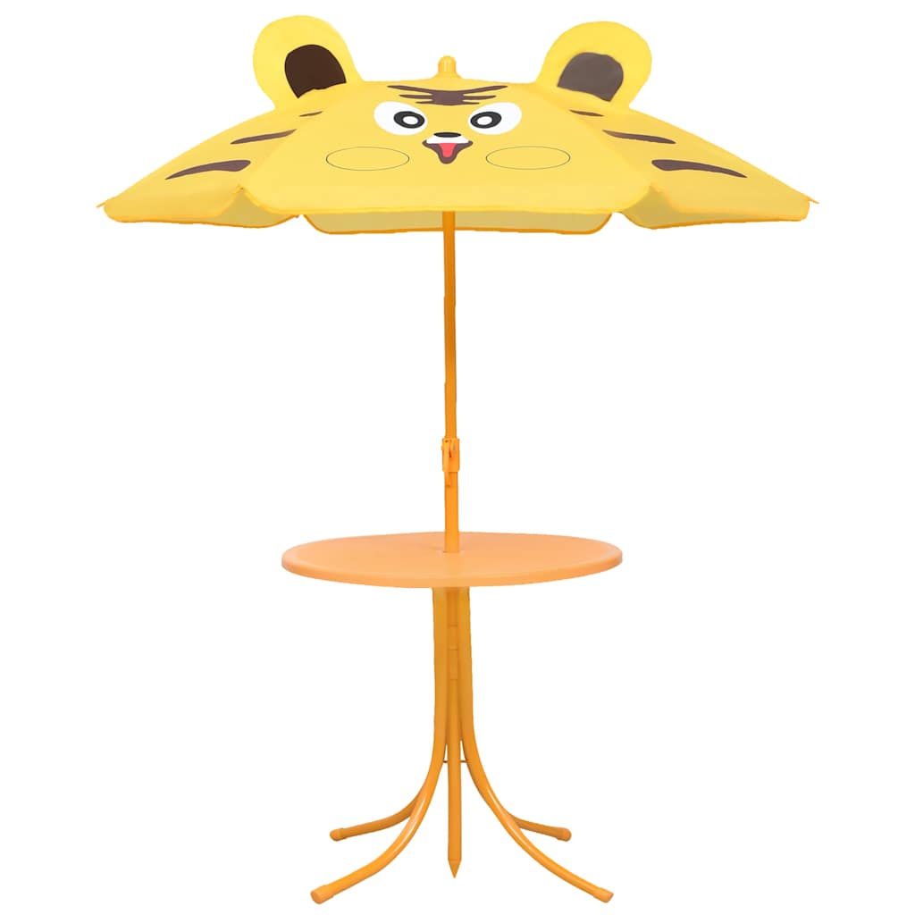 8719883798233_g_en_hd_1 vidaXL 3 Piece Kids' Garden Bistro Set with Parasol Yellow - Image 2