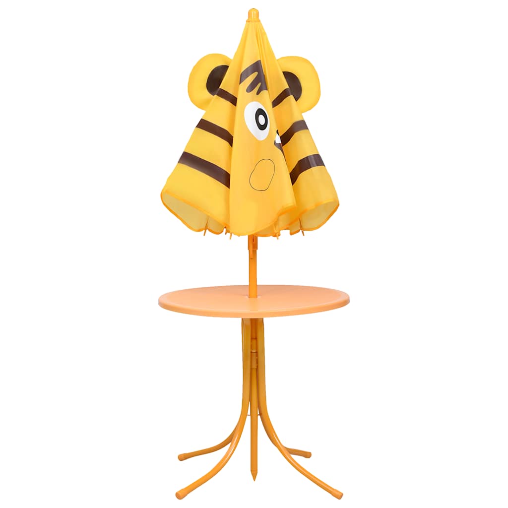 8719883798233_g_en_hd_2 vidaXL 3 Piece Kids' Garden Bistro Set with Parasol Yellow - Image 3