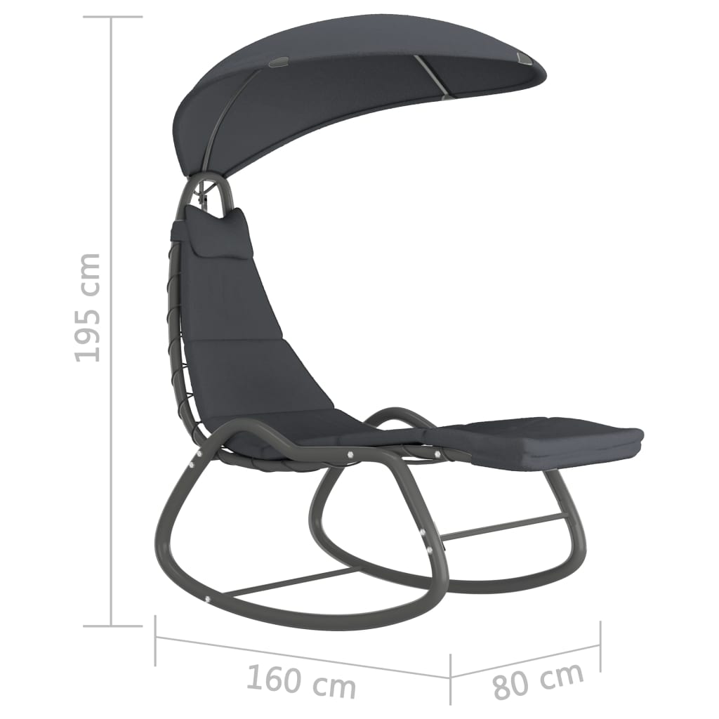 8719883798370_g_en_hd_6 vidaXL Garden Swing Chair Grey 160x80x195 cm Fabric - Image 7