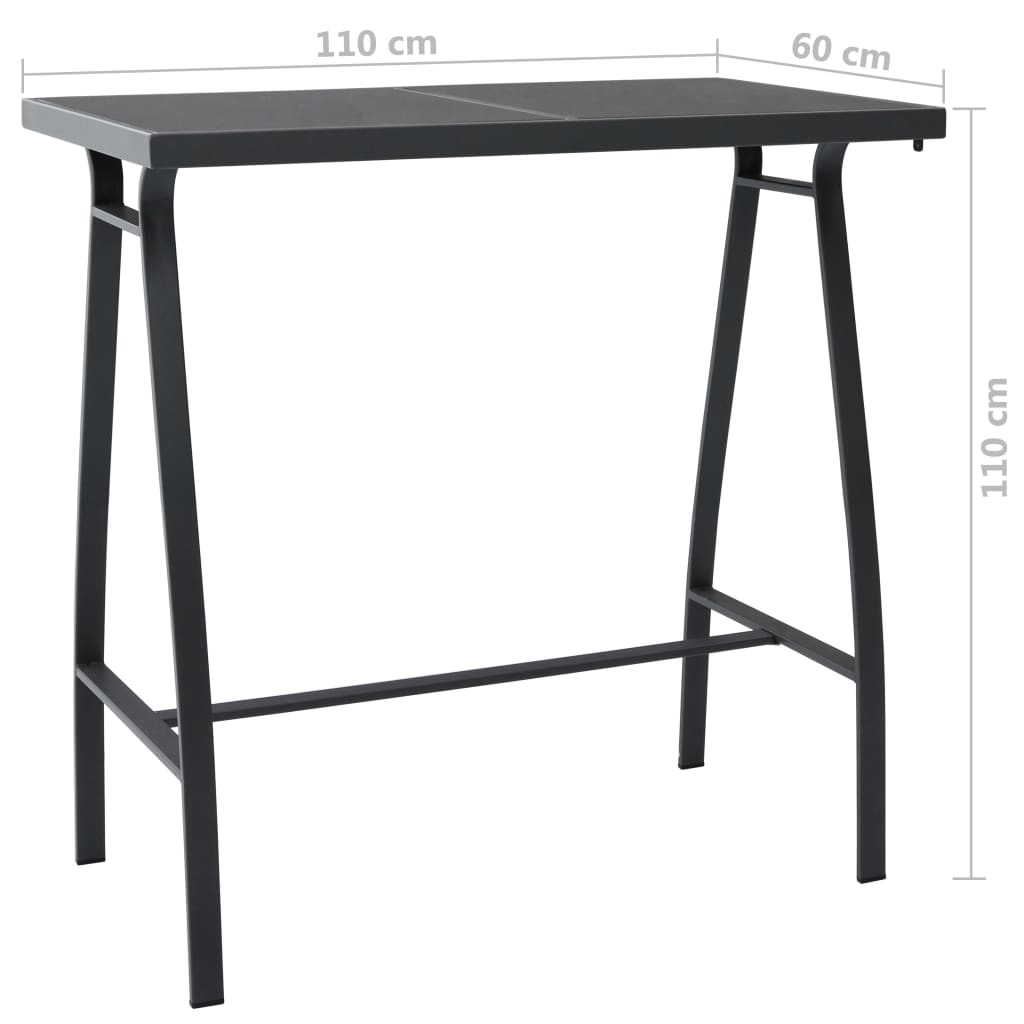 8719883798448_g_en_hd_4 vidaXL Garden Bar Table Black 110x60x110 cm Tempered Glass - Image 5