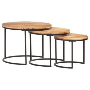 vidaXL Nesting Tables 3 pcs Solid Wood Acacia