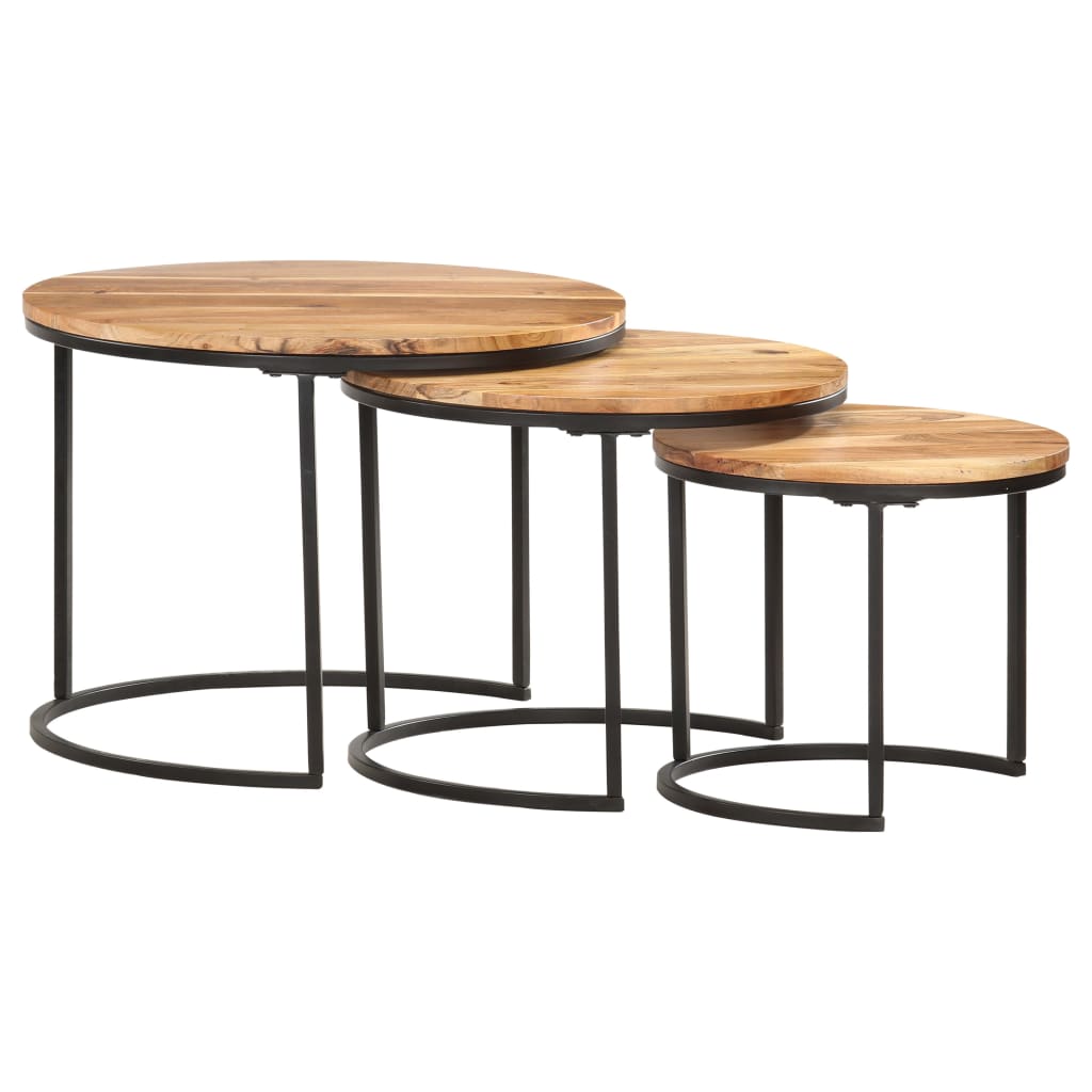 8719883803166_a_en_hd_1 vidaXL Nesting Tables 3 pcs Solid Wood Acacia - Image 1