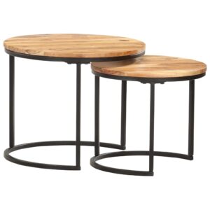 vidaXL Nesting Tables 2 pcs Solid Wood Acacia