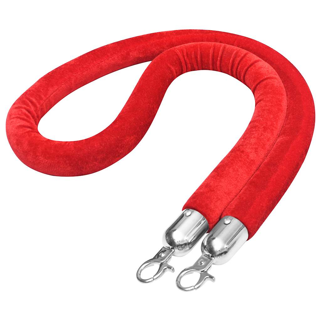 8719883803807_a_en_hd_1 vidaXL Stanchion Stand Rope Red and Silver Velvet - Image 2