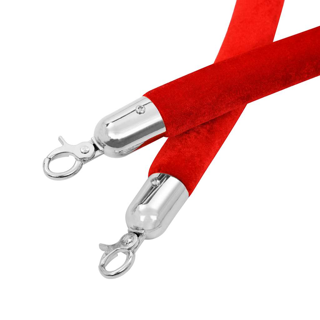 8719883803807_g_en_hd_1 vidaXL Stanchion Stand Rope Red and Silver Velvet - Image 3