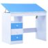 vidaXL Children Drawing Study Desk Tiltable Blue and White