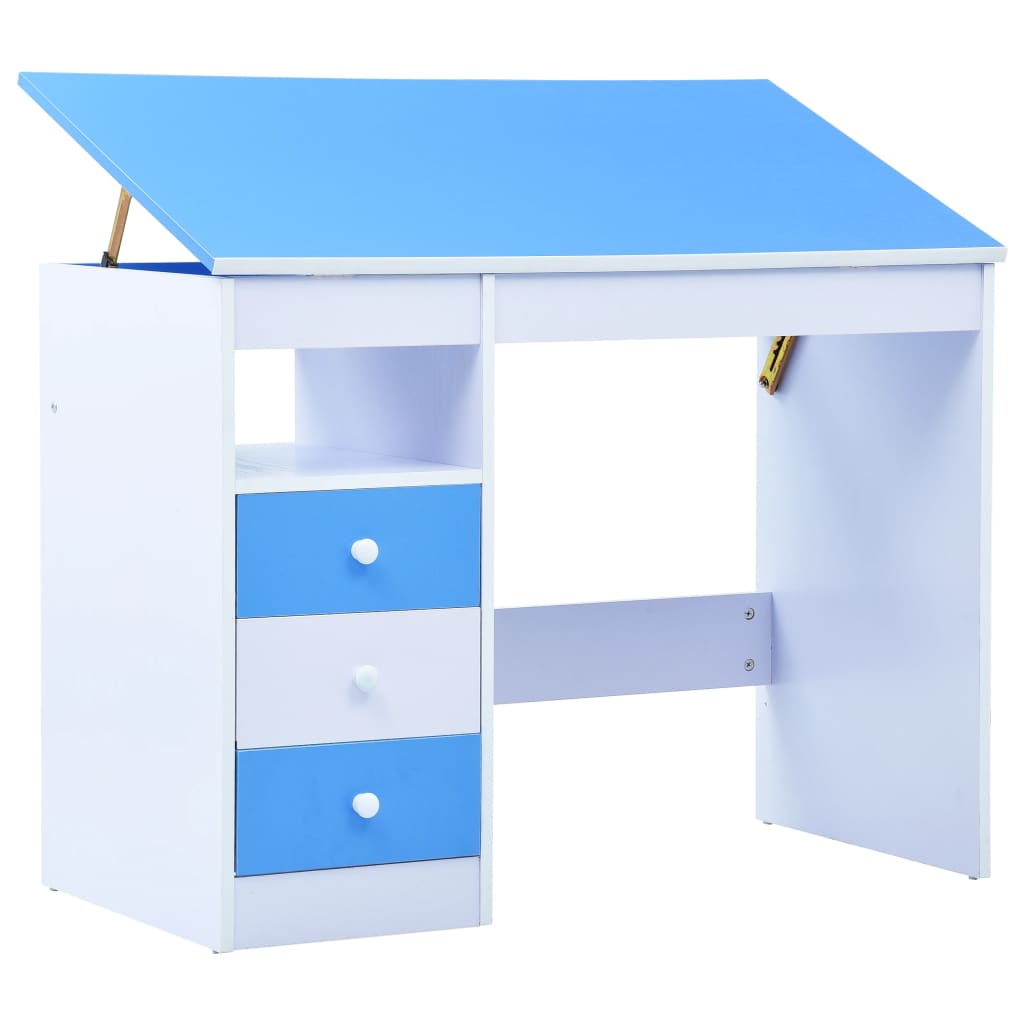 8719883806983_a_en_hd_1 vidaXL Children Drawing Study Desk Tiltable Blue and White - Image 1