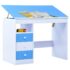 vidaXL Children Drawing Study Desk Tiltable Blue and White - Image 2