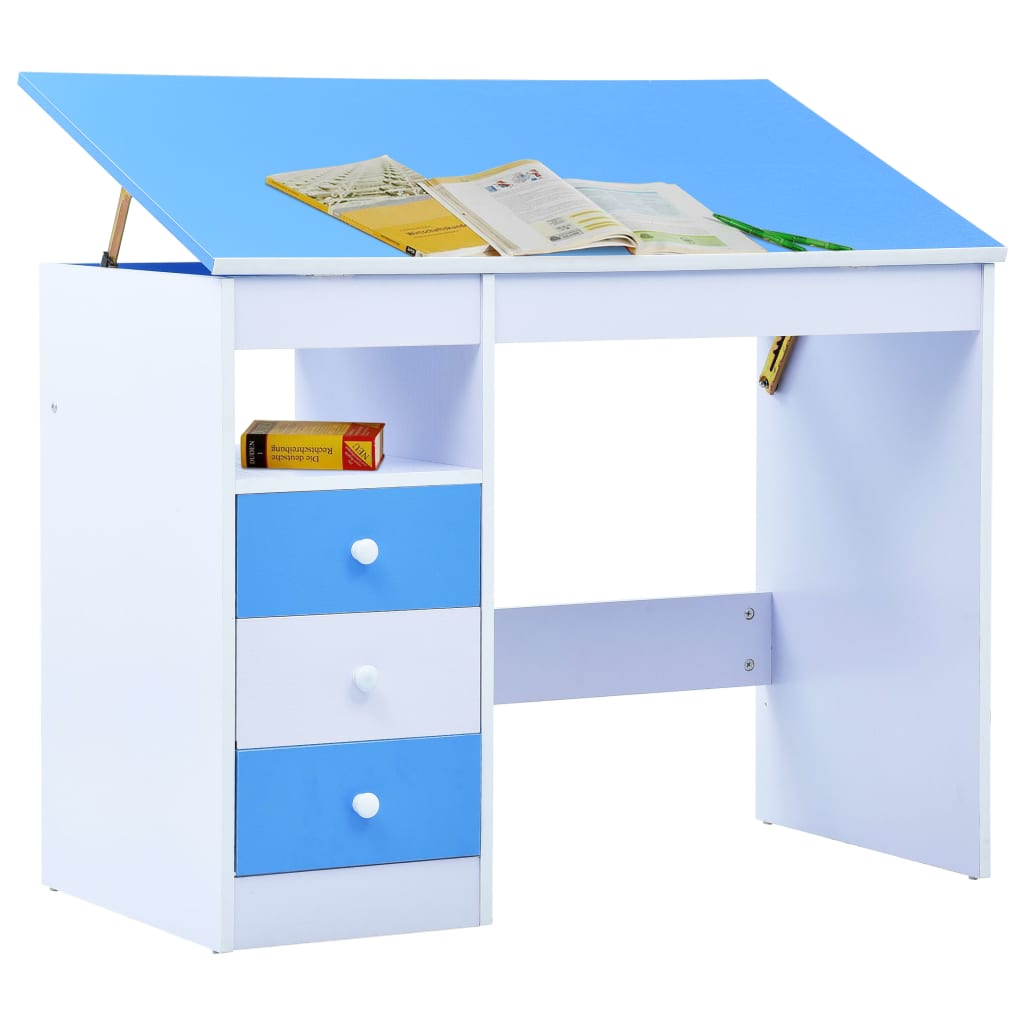 8719883806983_g_en_hd_1 vidaXL Children Drawing Study Desk Tiltable Blue and White - Image 2
