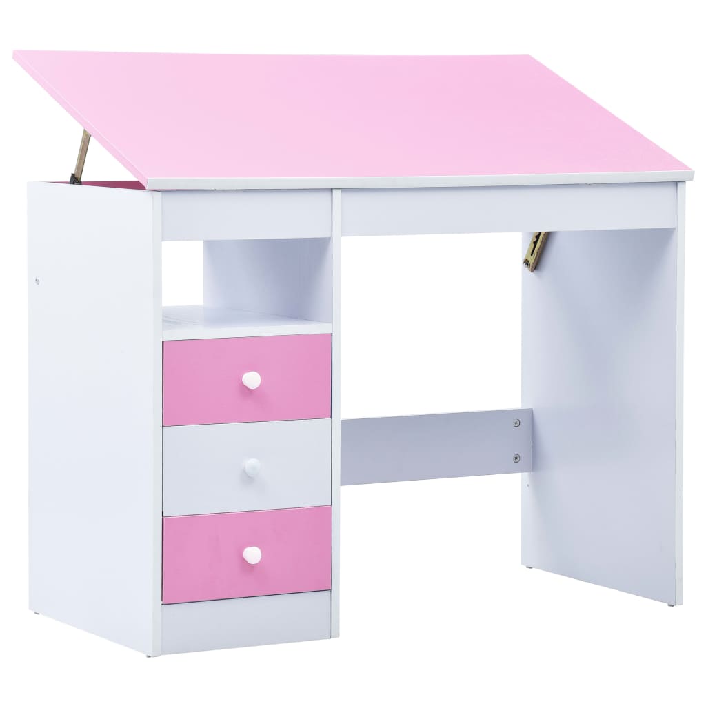 8719883806990_a_en_hd_1 vidaXL Children Drawing Study Desk Tiltable Pink and White - Image 1