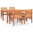 vidaXL 5 Piece Outdoor Dining Set with Cushions Solid Wood Acacia