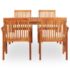 vidaXL 5 Piece Outdoor Dining Set with Cushions Solid Wood Acacia - Image 3
