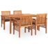 vidaXL 5 Piece Outdoor Dining Set with Cushions Solid Wood Acacia