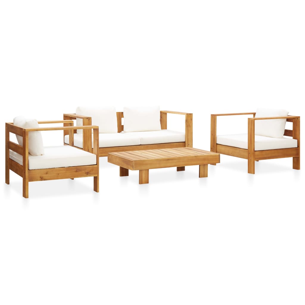 8719883808758_a_en_hd_1 vidaXL 4 Piece Garden Lounge Set with Cushions Cream Solid Acacia Wood - Image 1