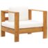 vidaXL 4 Piece Garden Lounge Set with Cushions Cream Solid Acacia Wood - Image 2