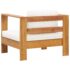vidaXL 4 Piece Garden Lounge Set with Cushions Cream Solid Acacia Wood - Image 5