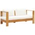 vidaXL 4 Piece Garden Lounge Set with Cushions Cream Solid Acacia Wood - Image 7