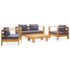 vidaXL 4 Piece Garden Lounge Set with Cushions Grey Solid Acacia Wood