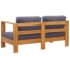 vidaXL 4 Piece Garden Lounge Set with Cushions Grey Solid Acacia Wood - Image 10