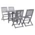 vidaXL 5 Piece Garden Dining Set Solid Wood Acacia Grey