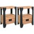 vidaXL Nightstands 2 pcs Solid Acacia Wood Steel 40x30x54 cm