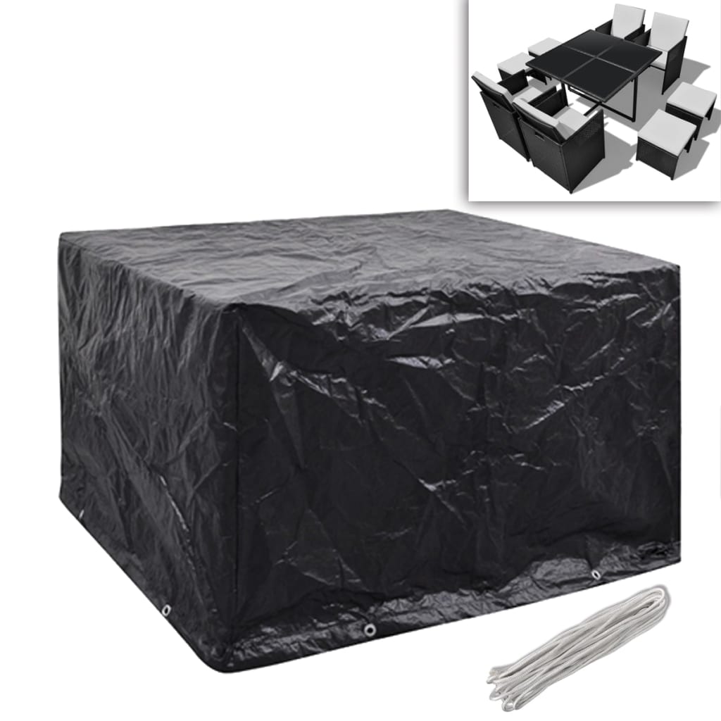 8719883809458_g_en_hd_1 vidaXL Garden Furniture Covers 2 pcs 4 Person Poly Rattan Set 8 Eyelets 113x113cm - Image 2