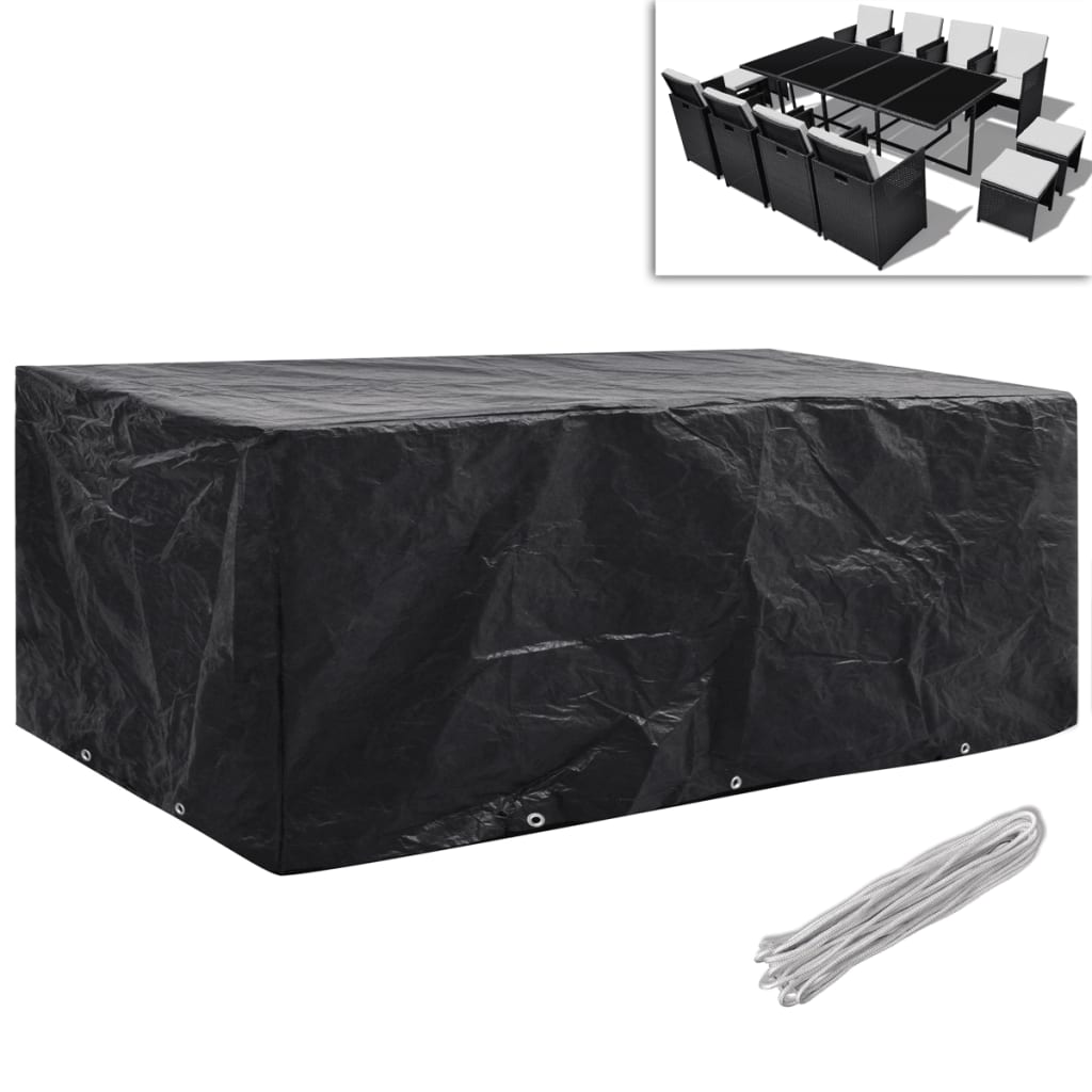 8719883809472_g_en_hd_1 vidaXL Garden Furniture Covers 2 pcs 8 Person Poly Rattan Set 10 Eyelets 229x113 cm - Image 2