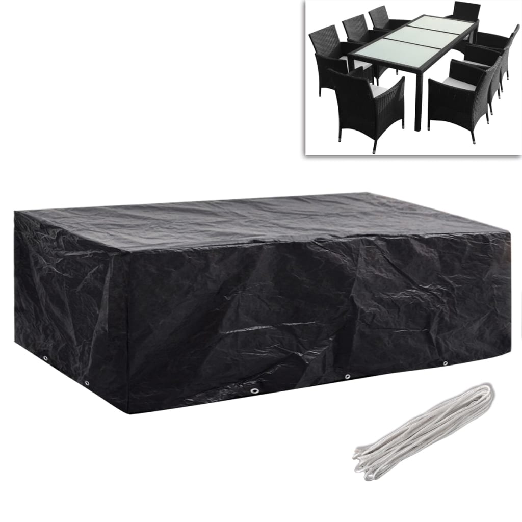 8719883809502_g_en_hd_1 vidaXL Garden Furniture Covers 2 pcs 8 Person Poly Rattan Set 10 Eyelets 300x140 cm - Image 2