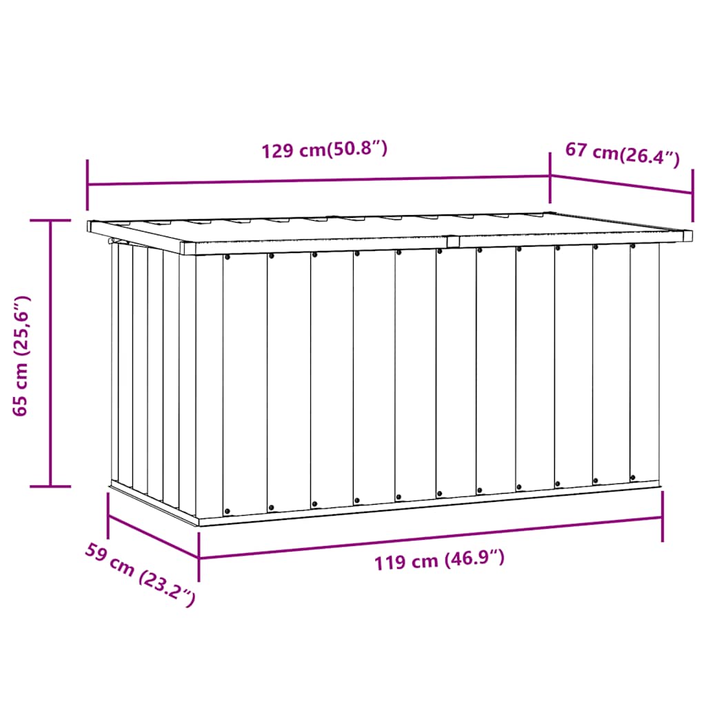 8719883811130_g_en_hd_10 vidaXL Garden Storage Box Anthracite 129x67x65 cm - Image 12