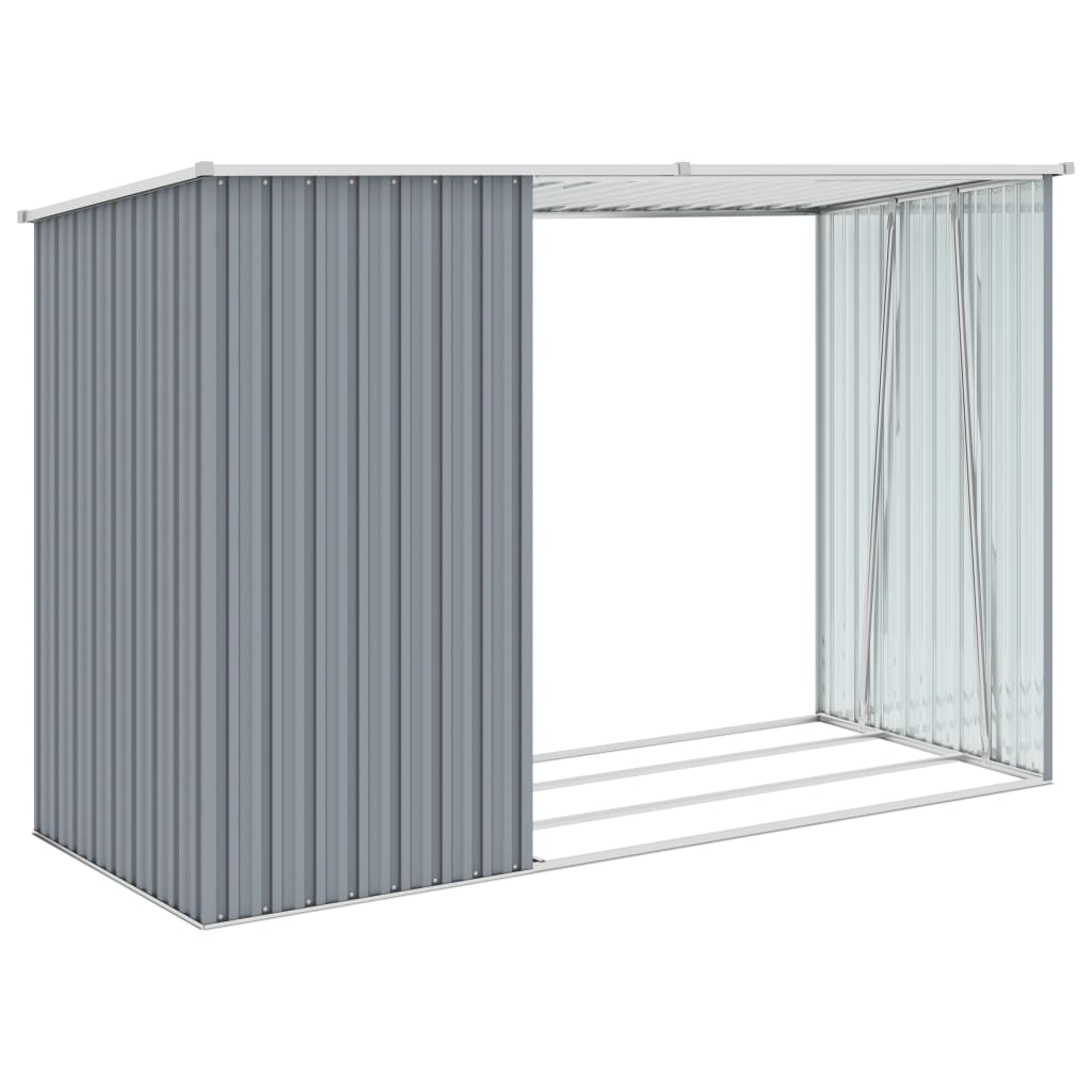 8719883811444_g_en_hd_3 vidaXL Garden Firewood Shed Grey 245x98x159 cm Galvanised Steel - Image 4