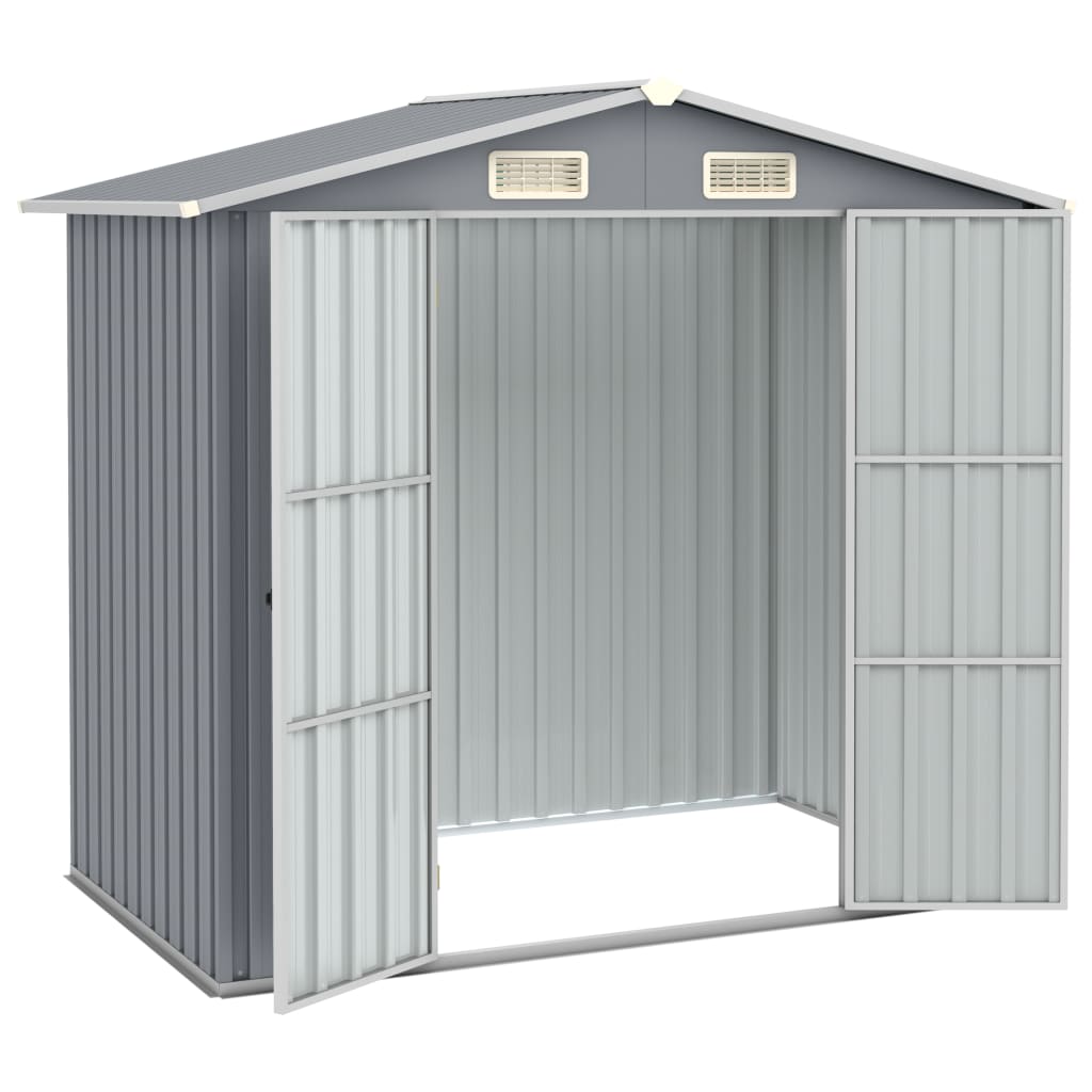 8719883811482_g_en_hd_1 vidaXL Garden Shed Grey 205x129x183 cm Galvanised Steel - Image 2