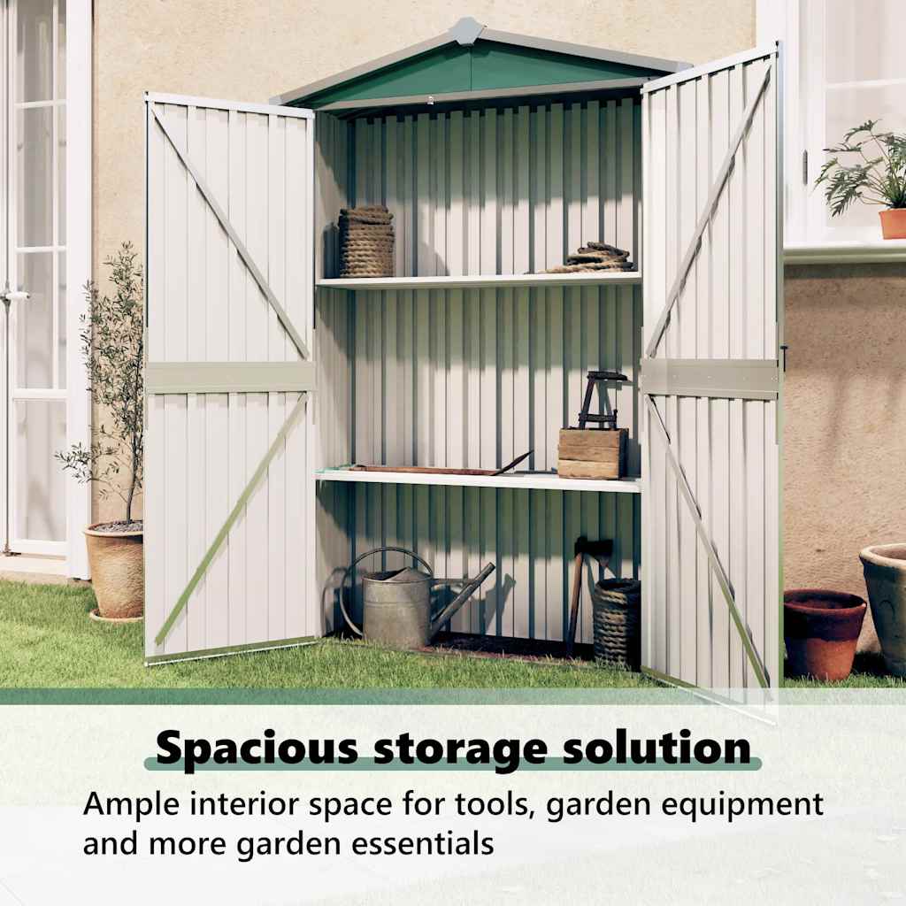 8719883811512_g_en_hd_8 vidaXL Garden Shed Green 116x45x175 cm Galvanised Steel - Image 10