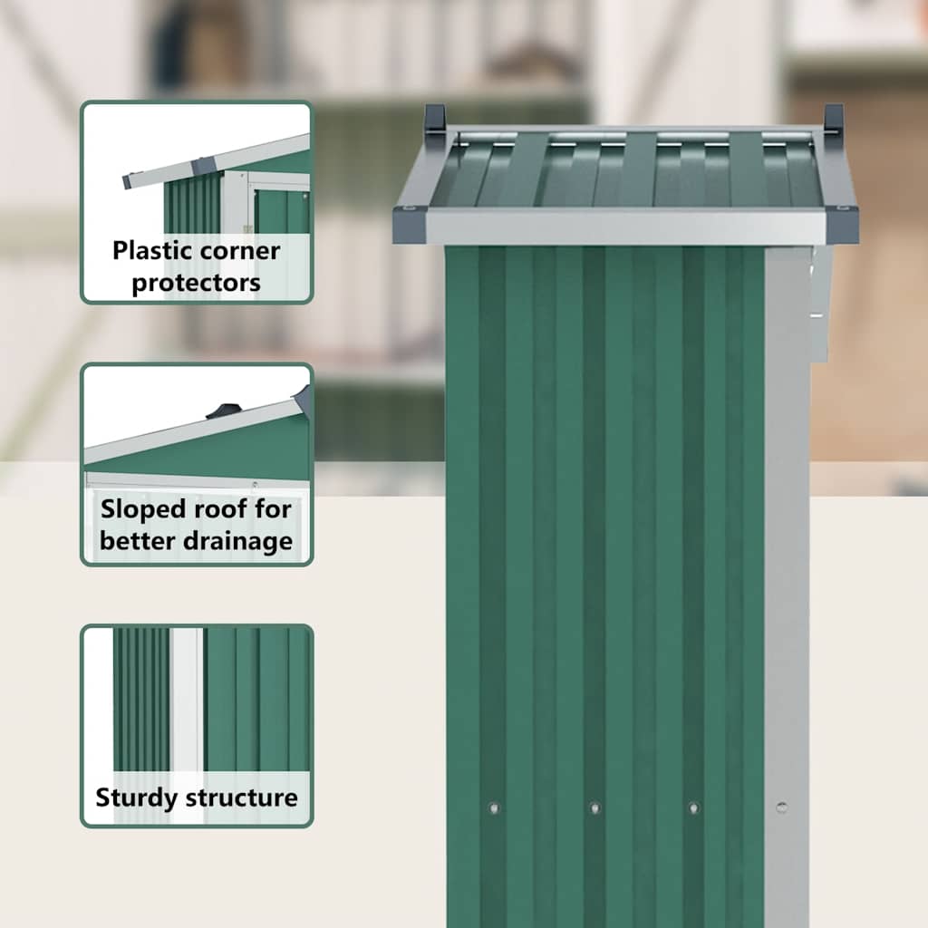 8719883811512_g_en_hd_9 vidaXL Garden Shed Green 116x45x175 cm Galvanised Steel - Image 11