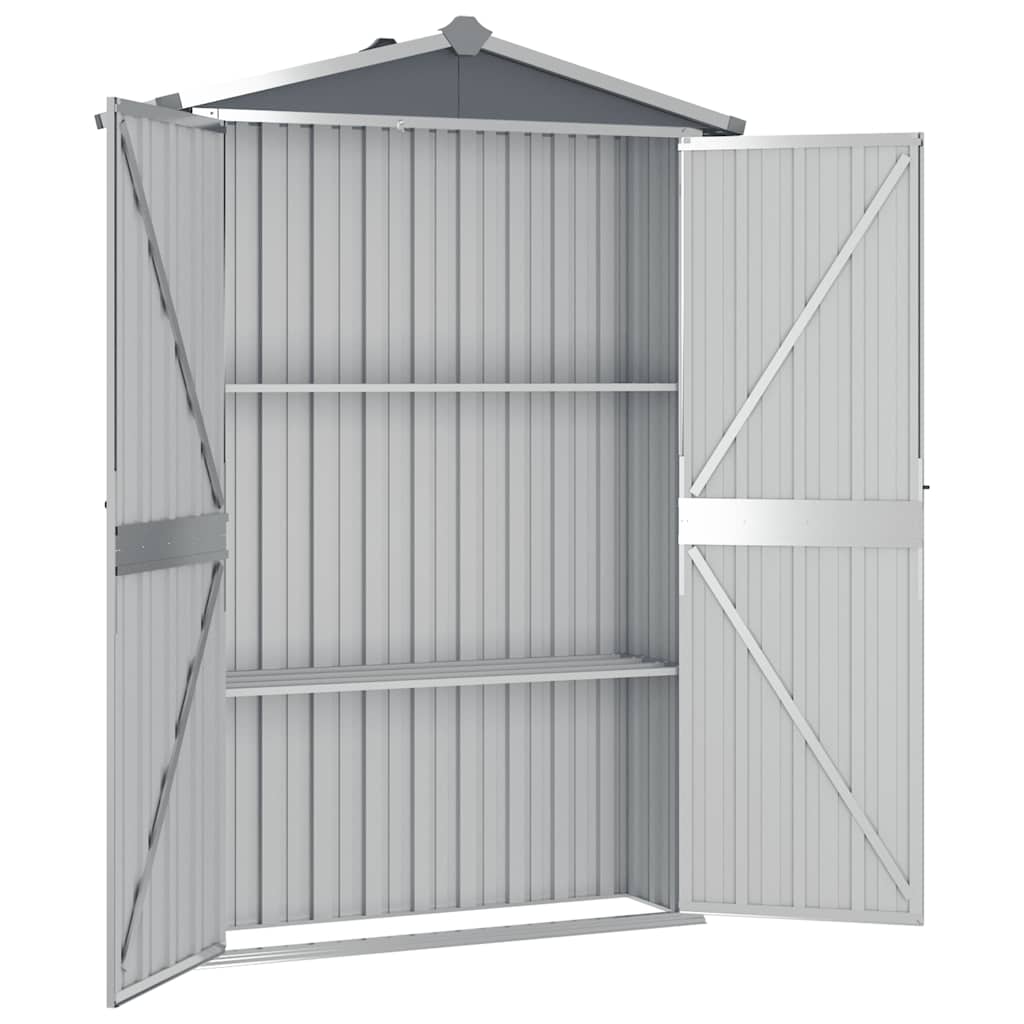 8719883811529_g_en_hd_1 vidaXL Garden Shed Grey 116x45x175 cm Galvanised Steel - Image 3