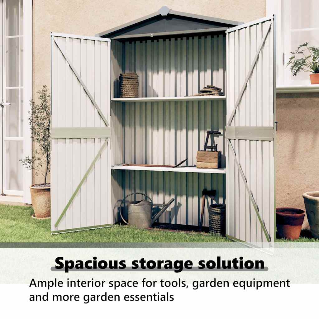 8719883811529_g_en_hd_8 vidaXL Garden Shed Grey 116x45x175 cm Galvanised Steel - Image 10
