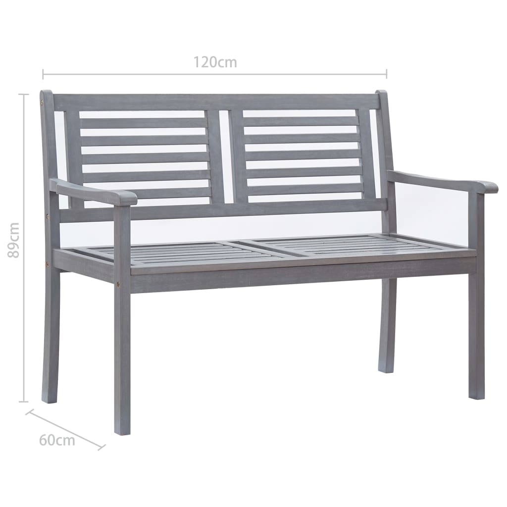 8719883811833_g_en_hd_5 vidaXL 2-Seater Garden Bench 120 cm Grey Solid Eucalyptus Wood - Image 6