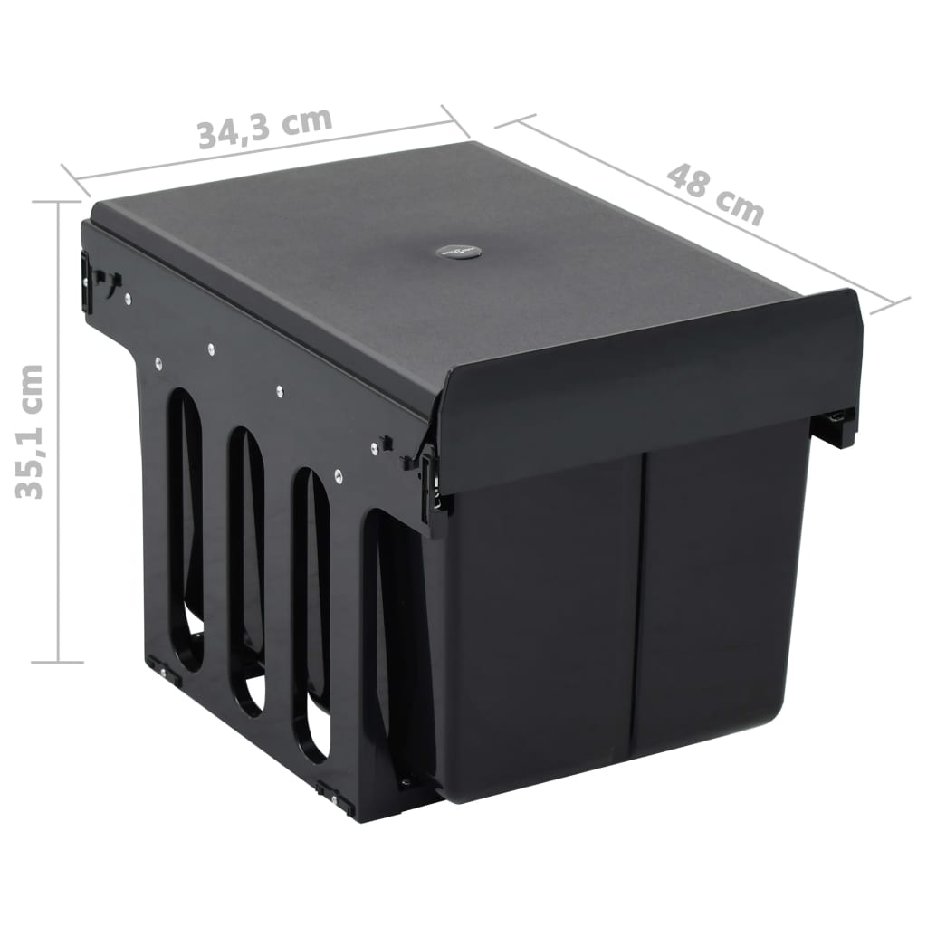 8719883811918_g_en_hd_6 vidaXL Kitchen Cupboard Pull-out Dustbin Soft-Close 36 L - Image 7