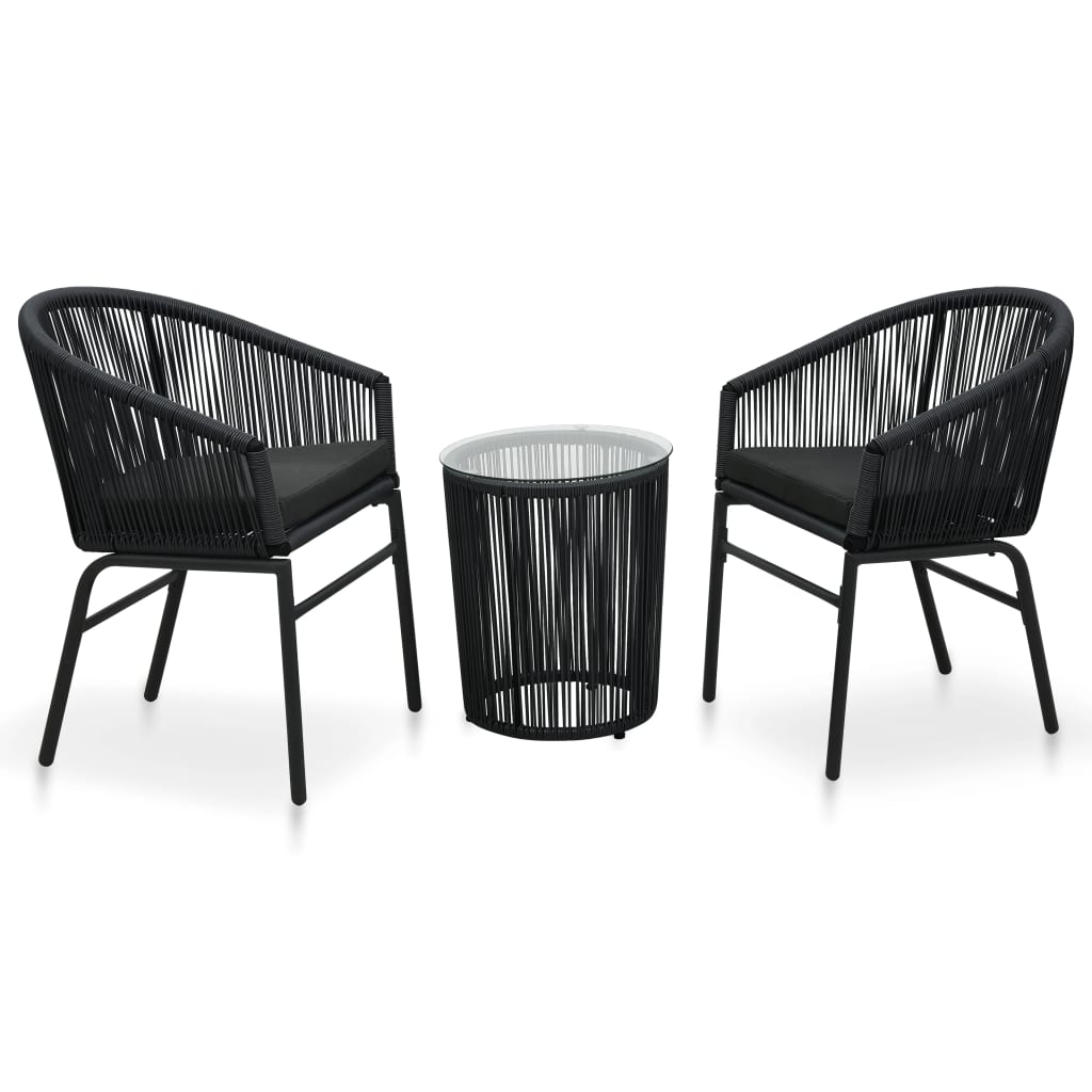 8719883813899_a_en_hd_1 vidaXL 3 Piece Bistro Set with Cushions PE Rattan Black - Image 1
