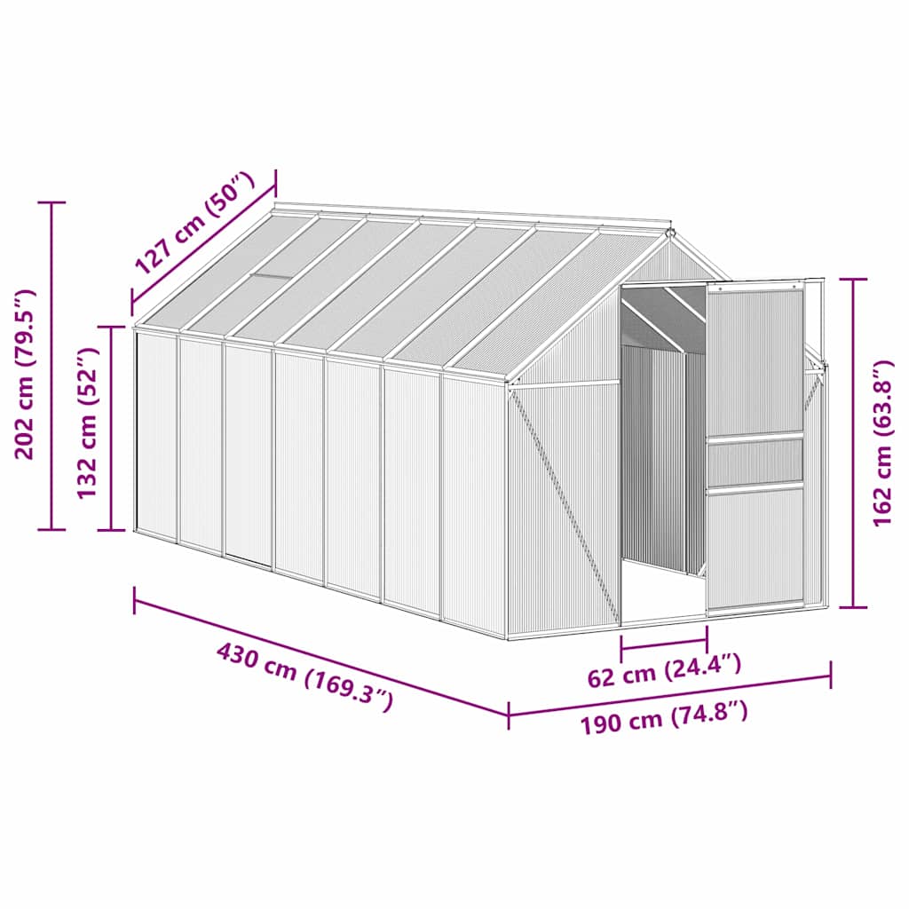 8719883814049_g_en_hd_6 vidaXL Greenhouse with Base Frame Anthracite Aluminium 8.17 m² - Image 8